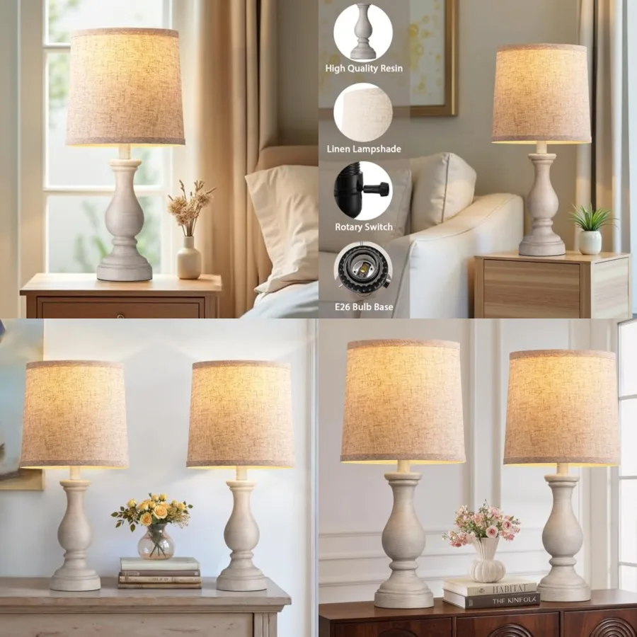Farmhouse Table Lamps Set of 2 - Rustic Bedroom Lamps for Living Room, 22" Boho Bedside Lamp for Night Stands End Table Office
Farmhouse Table Lamps Set of 2 - Rustic Bedroom Lamps for Living Room, 22" Boho Bedside Lamp for Night Stands End Table Office