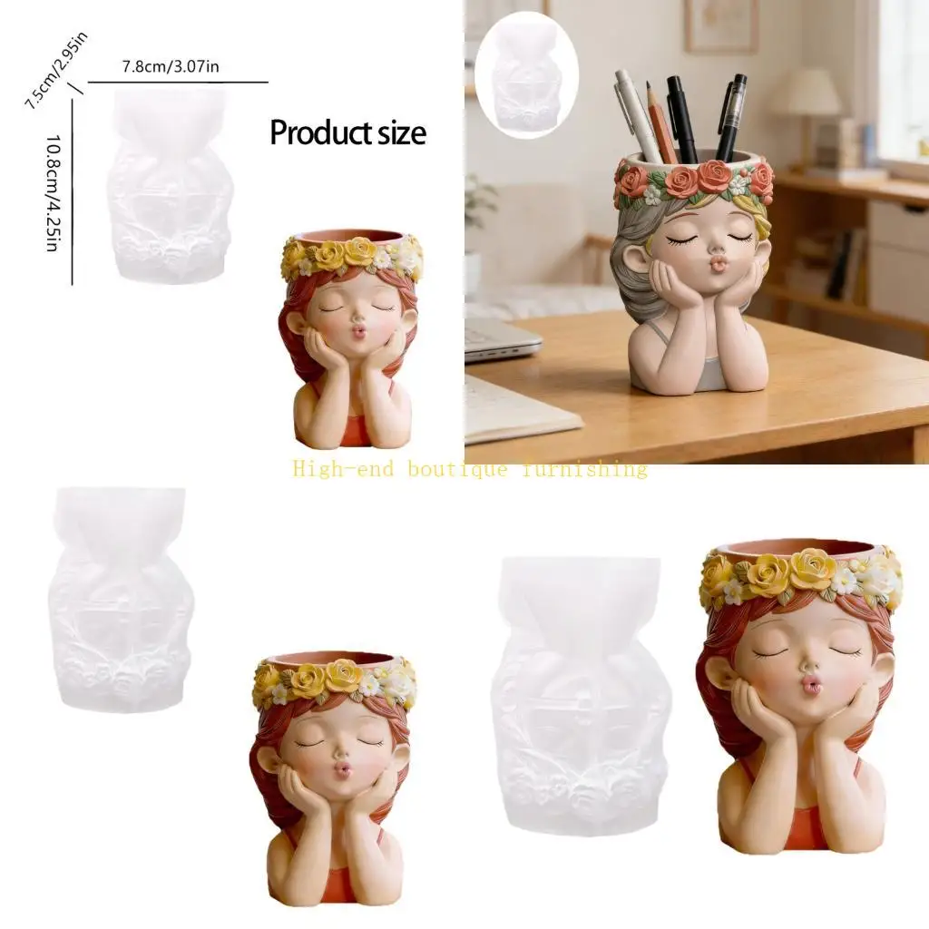 L9NB Adorable Girl Scuplture Silicone Molds For Crafting Holder Pencil Cup
L9NB Adorable Girl Scuplture Silicone Molds For Crafting Holder Pencil Cup