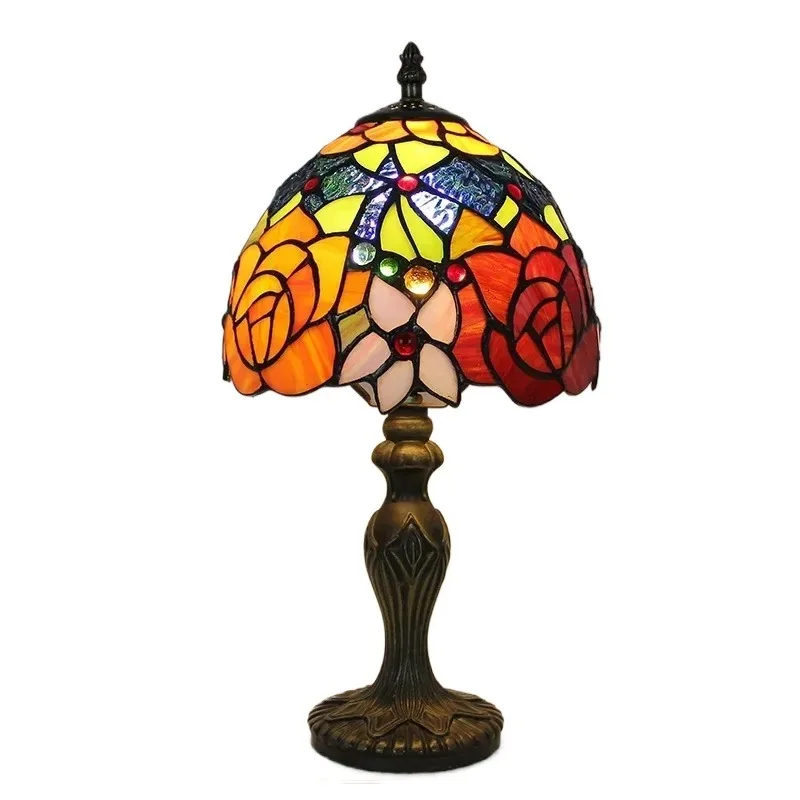 8inch European Retro Classical Stained Glass Rose Flower Lampshade Home Church Art Decor Bedroom Bedside Tiffany Table Lamp
8inch European Retro Classical Stained Glass Rose Flower Lampshade Home Church Art Decor Bedroom Bedside Tiffany Table Lamp