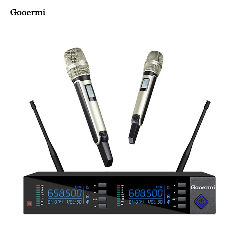 Gooermi ST302 Professional KSM9000 uhf wireless handheld karaoke microphone professional metal wireless systems
Gooermi ST302 Professional KSM9000 uhf wireless handheld karaoke microphone professional metal wireless systems
