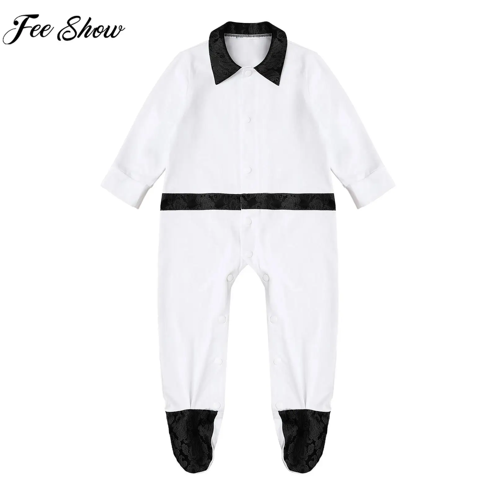 Newborn Baby Boy Gentlemen Christening Footies Romper Long Sleeve Jacquard Footed Jumpsuit for Baptism Wedding Party Photography
Newborn Baby Boy Gentlemen Christening Footies Romper Long Sleeve Jacquard Footed Jumpsuit for Baptism Wedding Party Photography