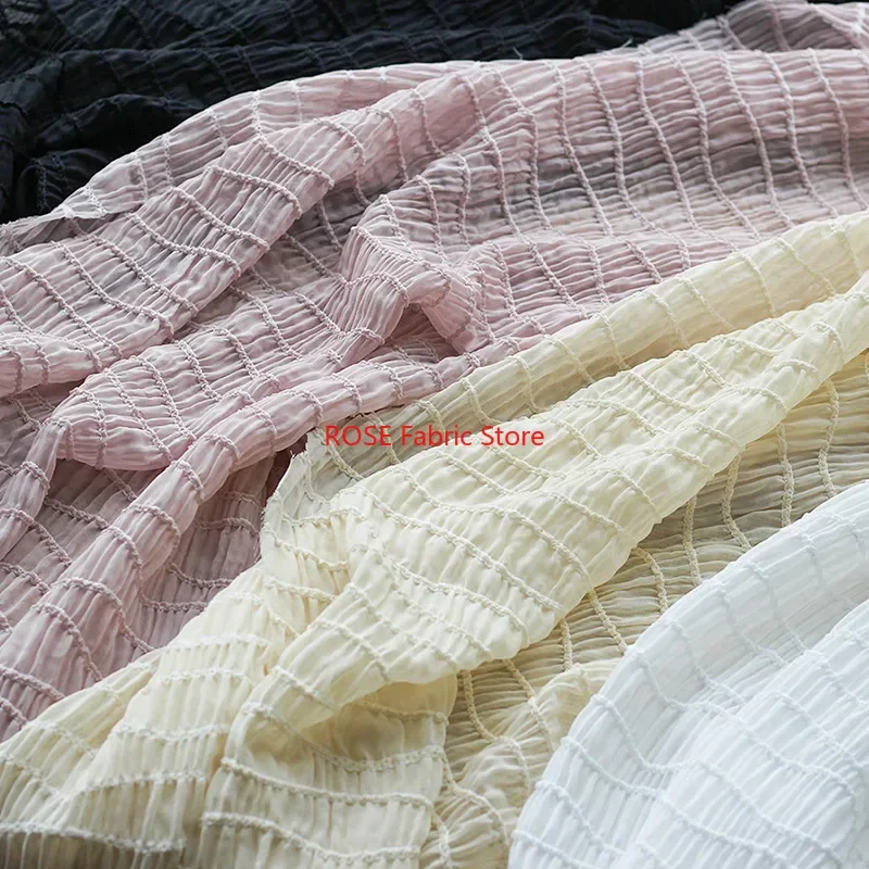 3D Striped wave wrinkled chiffon fabric embroidered stretch fabric For DIY Sewing, Spring Summer Dress, Designer Fabric
3D Striped wave wrinkled chiffon fabric embroidered stretch fabric For DIY Sewing, Spring Summer Dress, Designer Fabric