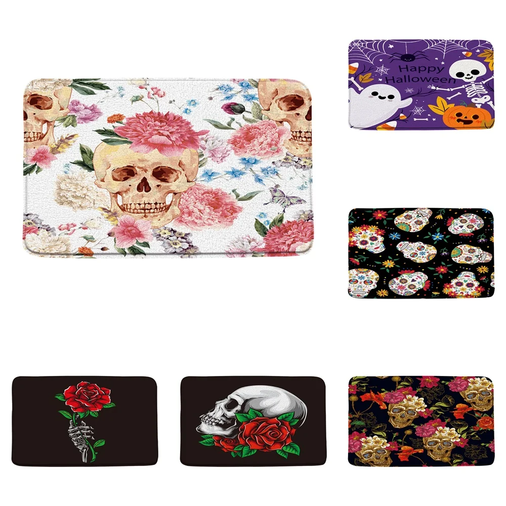 Skull Rose Flowers Bath Mats Halloween Skeleton Ghost Pumpkin Flannel Bathroom Rug Non-Slip Doormat Kitchen Toilet Floor Carpets
Skull Rose Flowers Bath Mats Halloween Skeleton Ghost Pumpkin Flannel Bathroom Rug Non-Slip Doormat Kitchen Toilet Floor Carpets