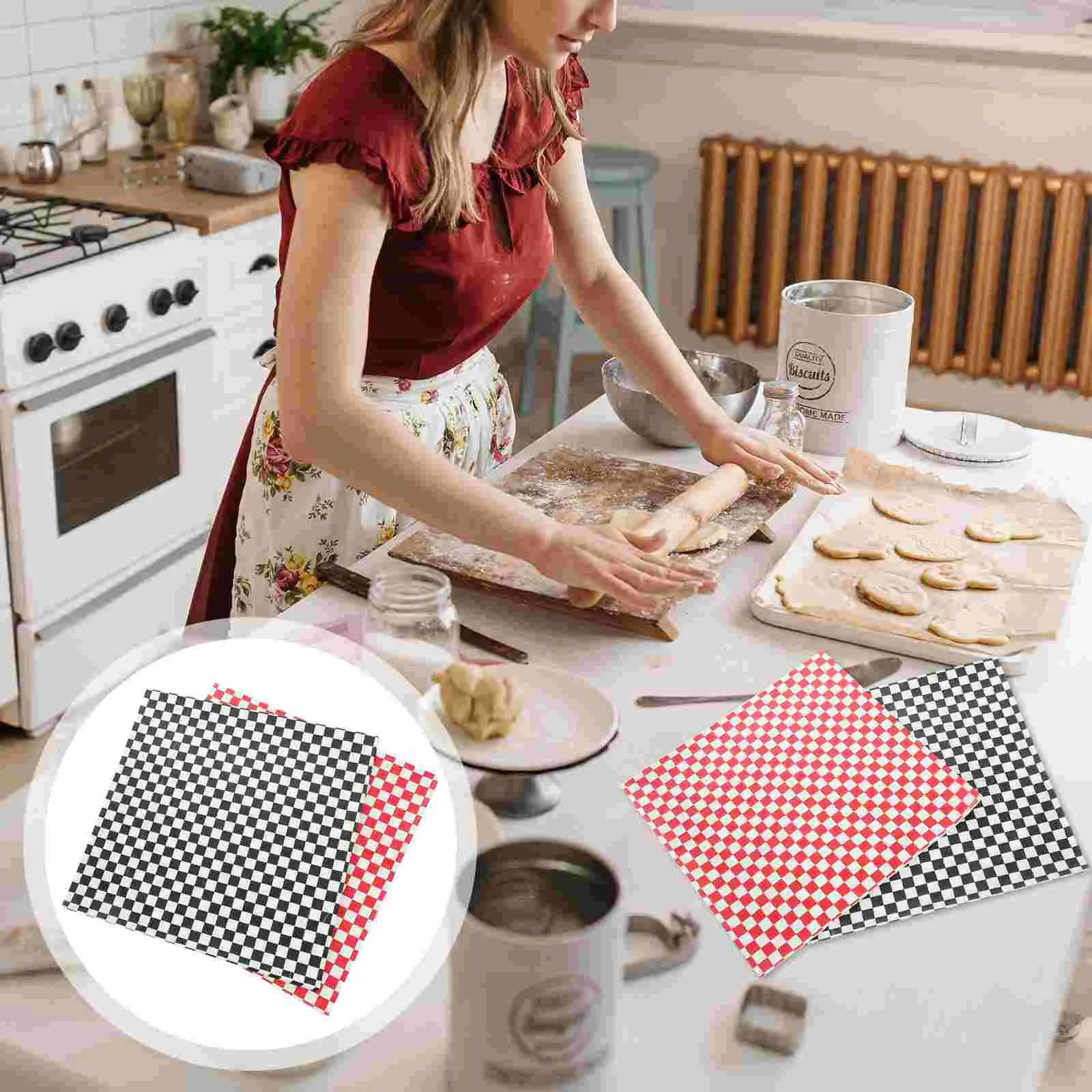 100 Sheets Baking Tray Paper Placemat Greaseproof French Fries Wrapper Fried Chicken Chips Wrapping Plaid Sandwich Bread Food
100 Sheets Baking Tray Paper Placemat Greaseproof French Fries Wrapper Fried Chicken Chips Wrapping Plaid Sandwich Bread Food
