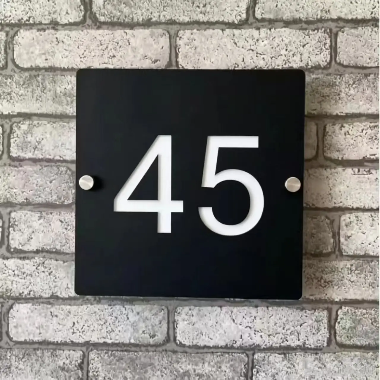 Custom modern acrylic door number sign, 3D floating address plaque, black square door plate, waterproof outdoor wall decoration
Custom modern acrylic door number sign, 3D floating address plaque, black square door plate, waterproof outdoor wall decoration