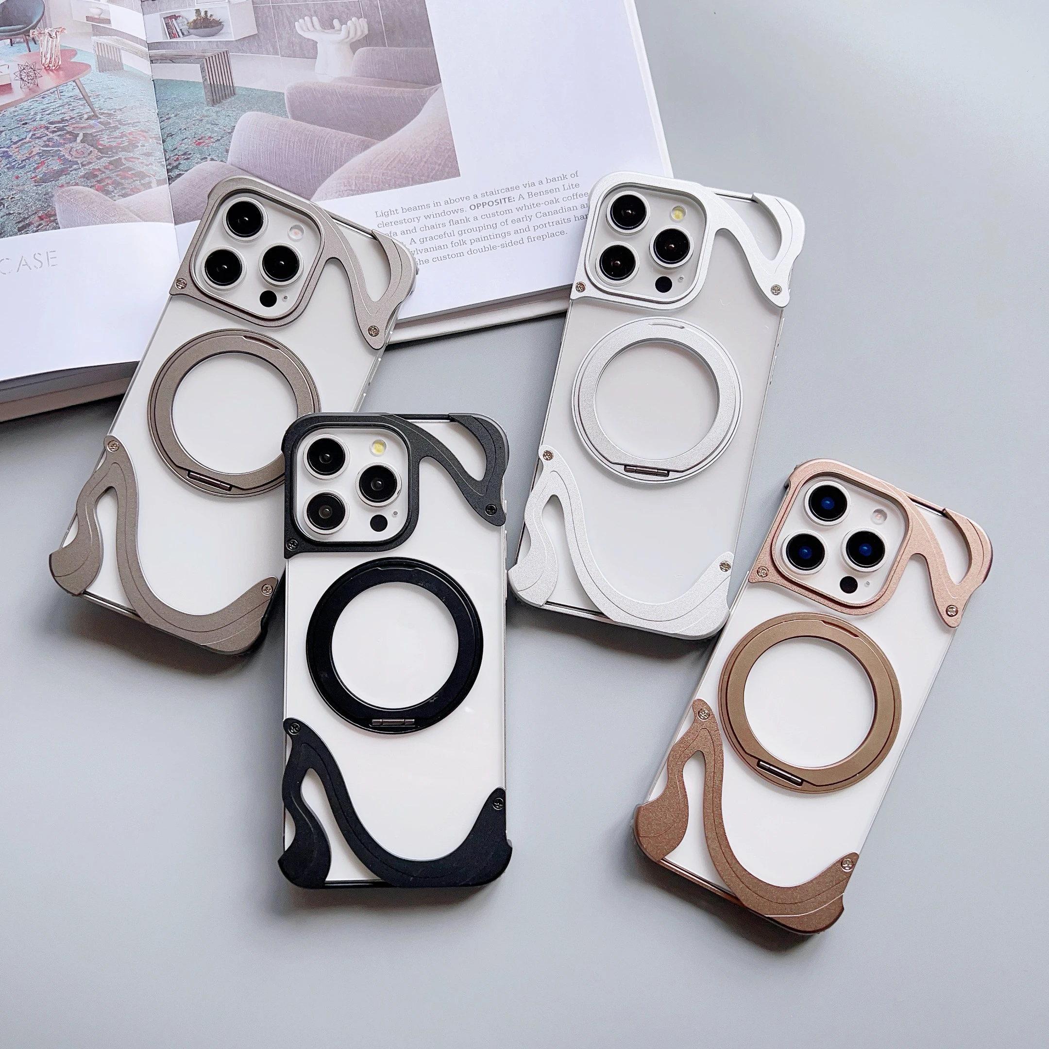 For iPhone 16 ProMax Magnetic Aluminum Alloy 360° Bracket Phone Case For iPhone 16 14 15 Pro Max Transparent PC Shockproof Cover
For iPhone 16 ProMax Magnetic Aluminum Alloy 360° Bracket Phone Case For iPhone 16 14 15 Pro Max Transparent PC Shockproof Cover