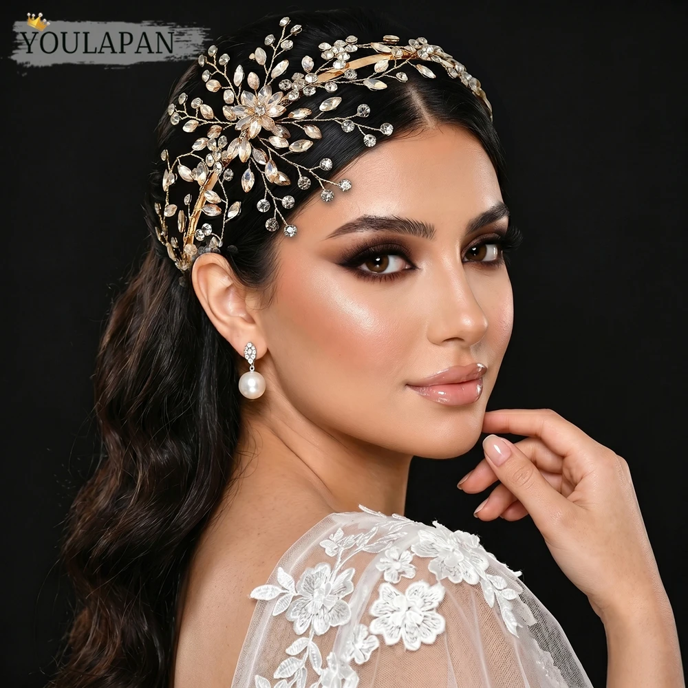 YouLaPan Luxury Champagne Rhinestone Bridal Headband Handmade Crystal Floral Leaf Wedding Hair Accessories For Bridesmaid HP1027
YouLaPan Luxury Champagne Rhinestone Bridal Headband Handmade Crystal Floral Leaf Wedding Hair Accessories For Bridesmaid HP1027
