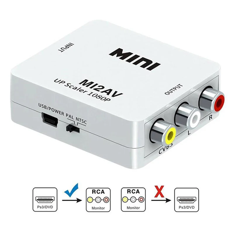 with HDMI to AV Converter AV RCA Adapter CVSB LR Video Composite AV Scaler HDMI compatible to RCA Switch for PC HDTV Projector
with HDMI to AV Converter AV RCA Adapter CVSB LR Video Composite AV Scaler HDMI compatible to RCA Switch for PC HDTV Projector