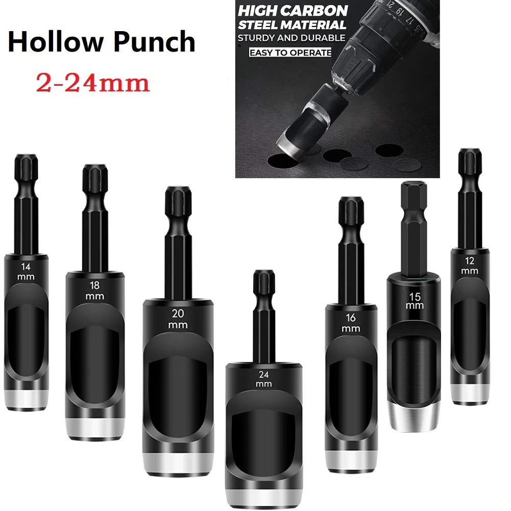 2pcs Leather Hole Punch Hex Shank Adapter Electric Machine Hollow Punch For Drill Cardboard Leather Belt Punching Accessories
2pcs Leather Hole Punch Hex Shank Adapter Electric Machine Hollow Punch For Drill Cardboard Leather Belt Punching Accessories