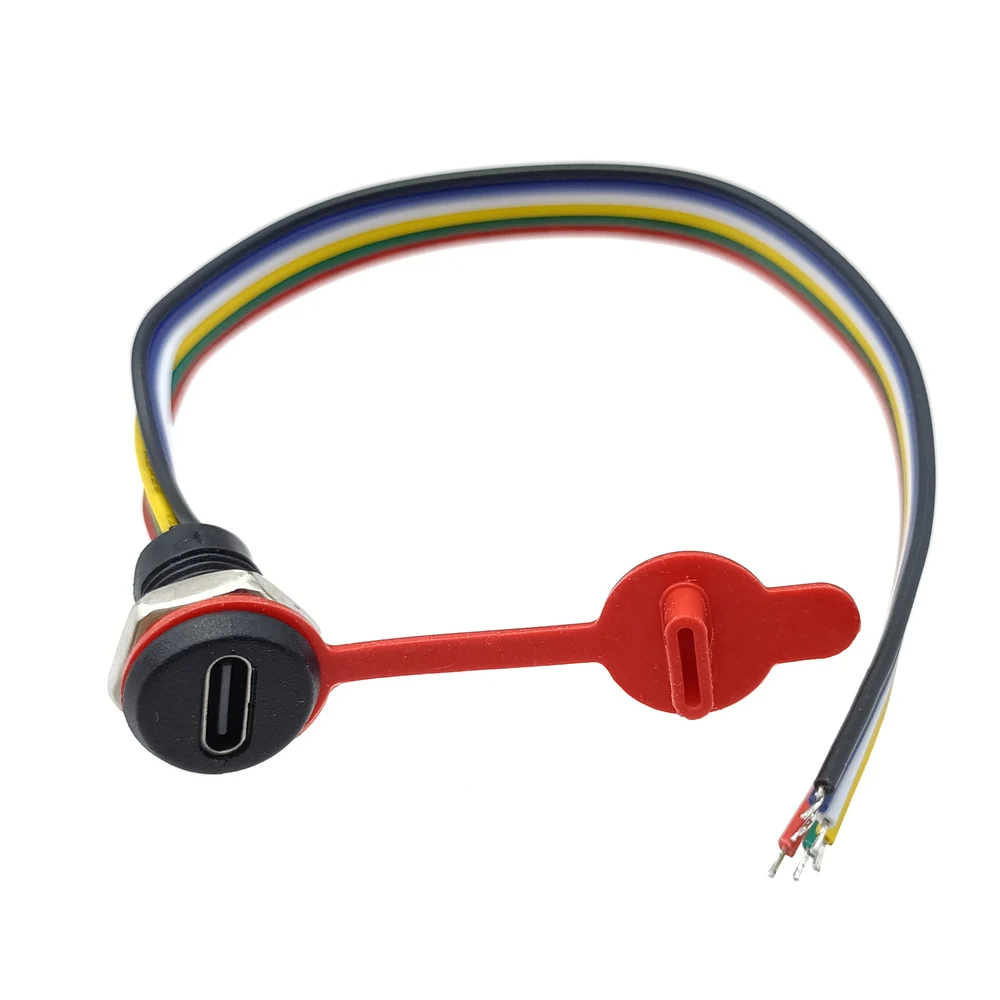 Type-C Waterproof Connector with wire PH2.0 nut Panel installation Female jack 2 4 5 6 pin usb c High Current Fast Charging port
Type-C Waterproof Connector with wire PH2.0 nut Panel installation Female jack 2 4 5 6 pin usb c High Current Fast Charging port