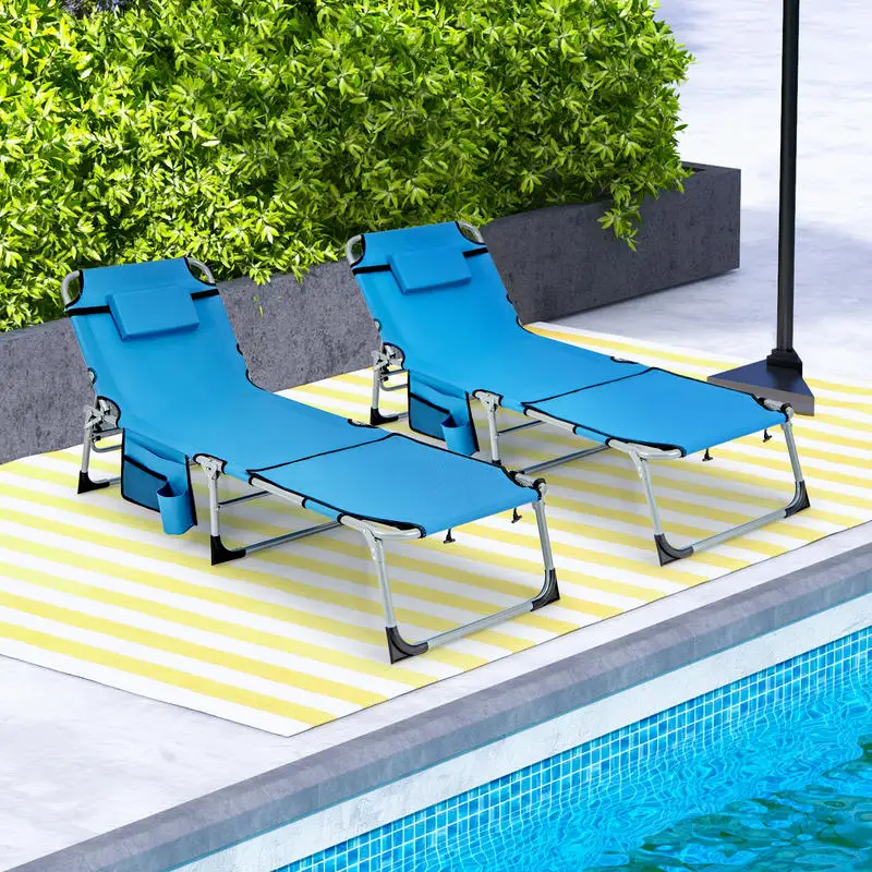 5-position Outdoor Folding Chaise Lounge Chair-Blue
5-position Outdoor Folding Chaise Lounge Chair-Blue