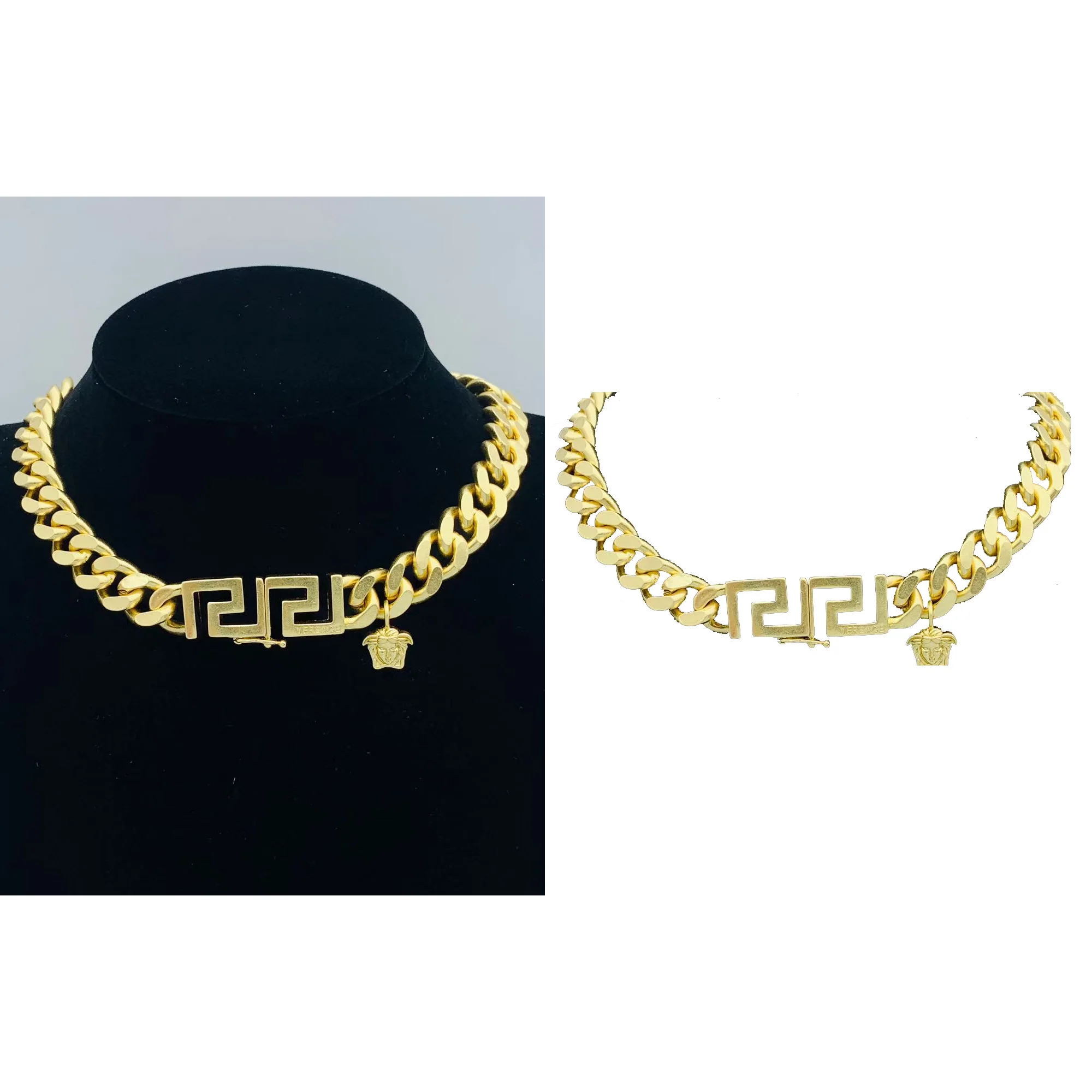 High quality niche glossy Cuban necklace made of pure silver S925, fashionable and trendy Medusa pendant necklace, holiday gift
High quality niche glossy Cuban necklace made of pure silver S925, fashionable and trendy Medusa pendant necklace, holiday gift