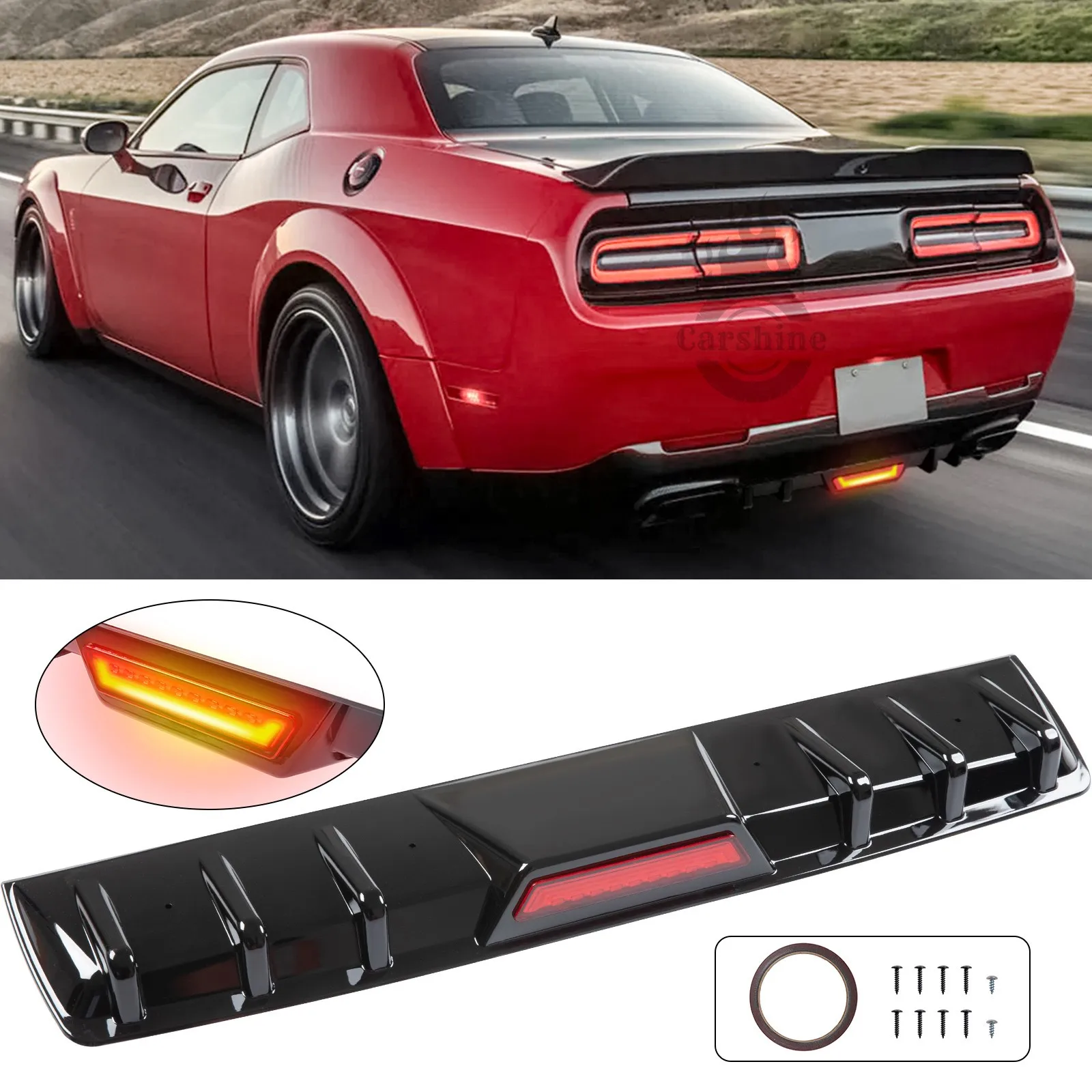 Black Rear Bumper Diffuser Lip Shark Fins Splitter Spoiler For Dodge Challenger
Black Rear Bumper Diffuser Lip Shark Fins Splitter Spoiler For Dodge Challenger