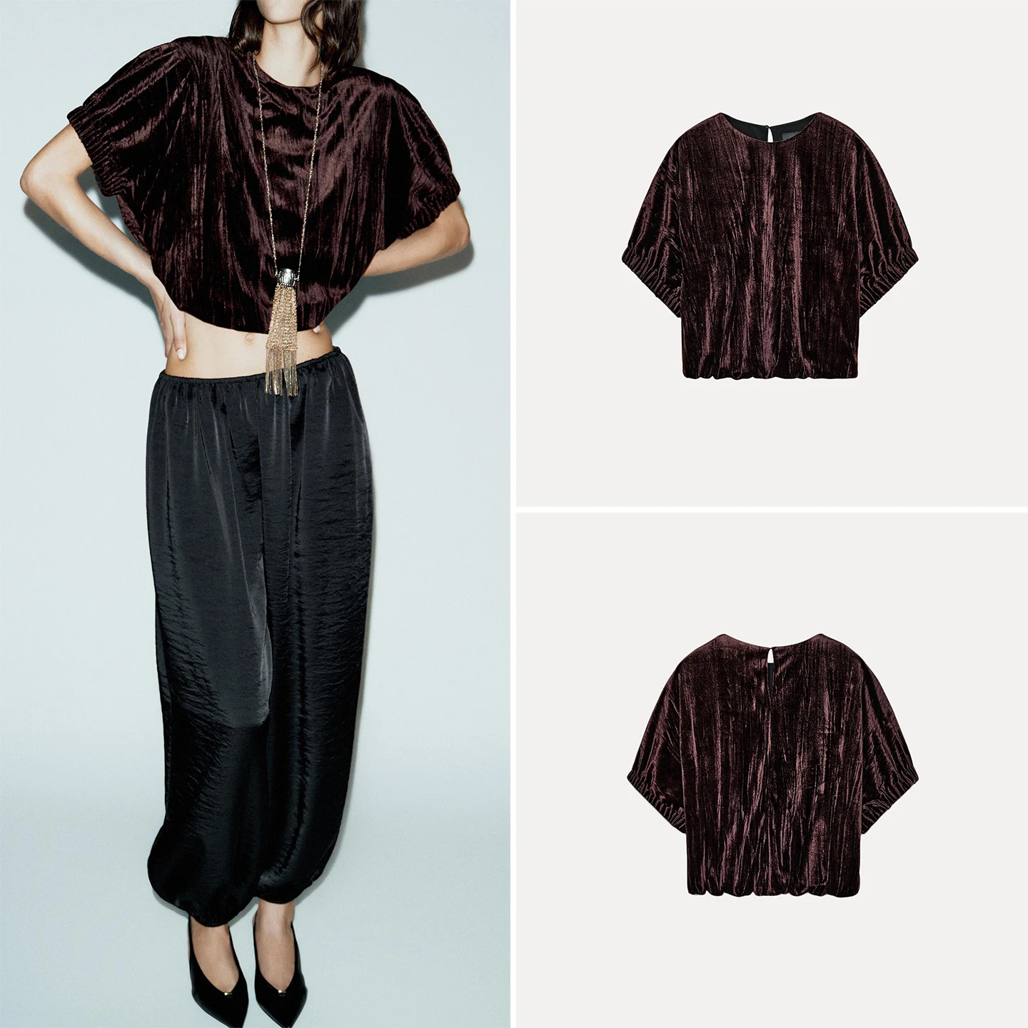 Модный женский топ с рукавами-баллонами, осенняя коллекция 2025, с круглым вырезом, короткий рукав, укороченная длина
Модный женский топ с рукавами-баллонами, осенняя коллекция 2025, с круглым вырезом, короткий рукав, укороченная длина