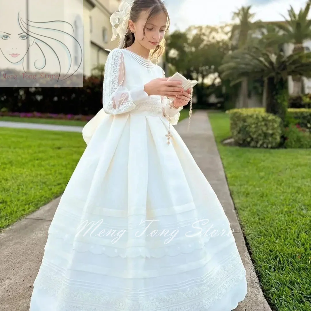 Flower Girl Dress Elegant O-neck Lace Bow Child Wedding Party Kids Birthday Princess First Communion Dresses
Flower Girl Dress Elegant O-neck Lace Bow Child Wedding Party Kids Birthday Princess First Communion Dresses