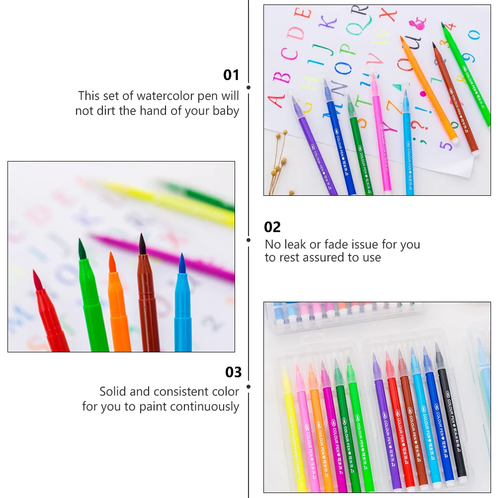 Washed Watercolor Pen Durable Drawing Painting Soft Head Graffiti Plastic Washable Practical Child
Washed Watercolor Pen Durable Drawing Painting Soft Head Graffiti Plastic Washable Practical Child
