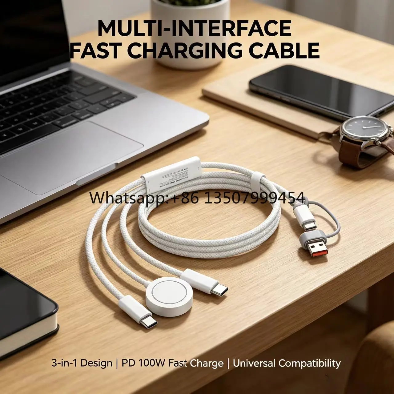 Compact 1.5M USB-C Type-A to Dual USB-C PD 100w Smart Data Cable Fast Charging 3-in-1 Charger Adapter Cable for Wristband Phones
Compact 1.5M USB-C Type-A to Dual USB-C PD 100w Smart Data Cable Fast Charging 3-in-1 Charger Adapter Cable for Wristband Phones