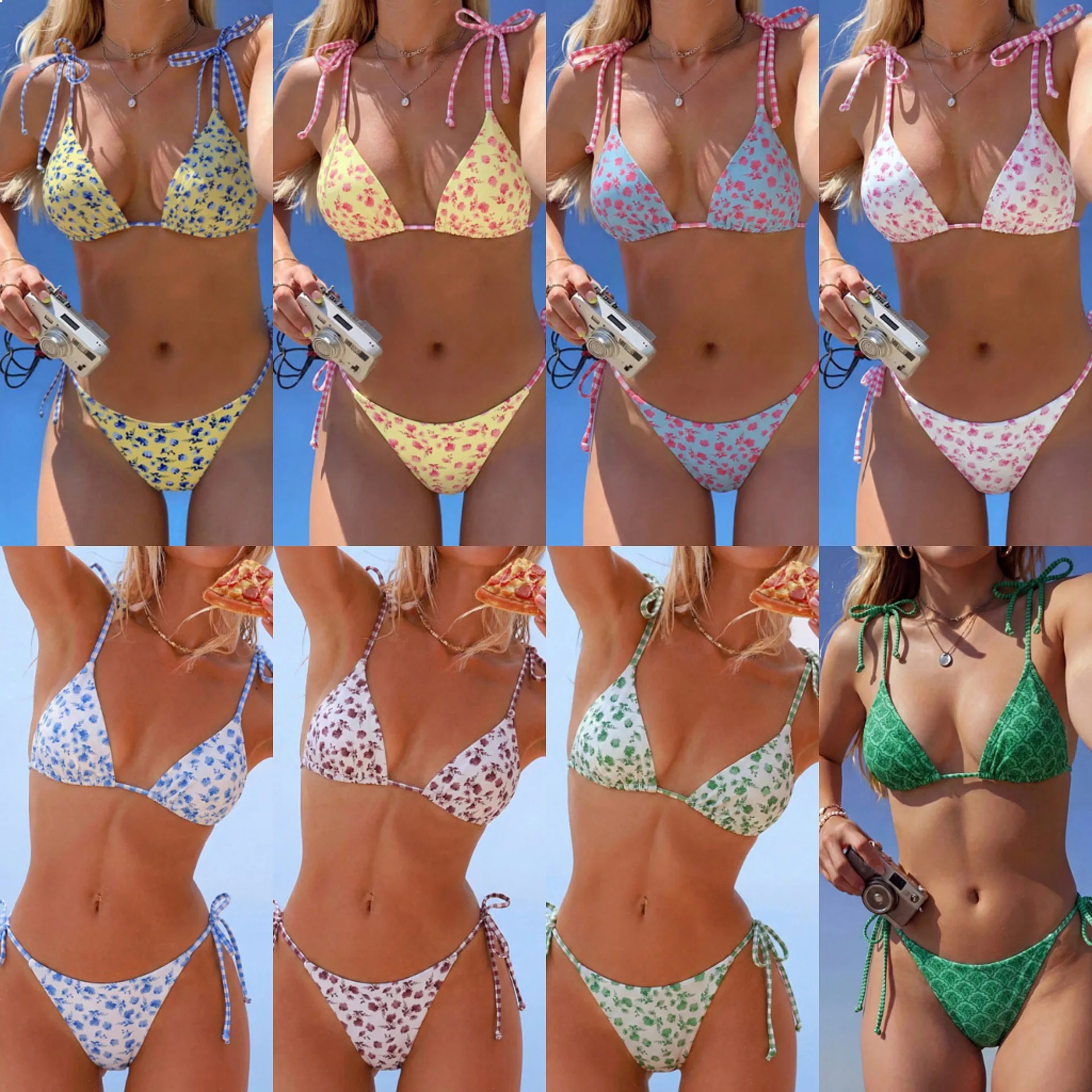 2026 New Lace Up Sexy Triangle Bikini Set Swimwear for Women EU US Size Summer Beach Vacation Wear
2026 New Lace Up Sexy Triangle Bikini Set Swimwear for Women EU US Size Summer Beach Vacation Wear