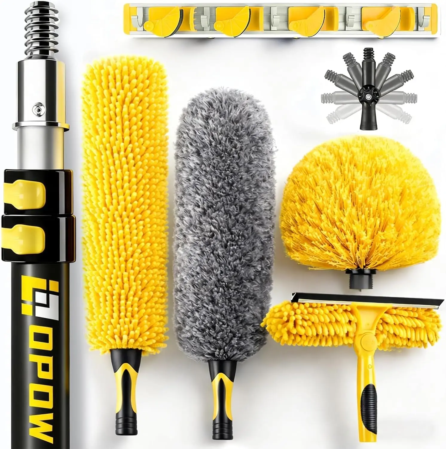 20ft High Reach Cleaning Kit with Extension Pole, Ceiling Fan Duster, Window Squeegee & Multiple Attachments
20ft High Reach Cleaning Kit with Extension Pole, Ceiling Fan Duster, Window Squeegee & Multiple Attachments
