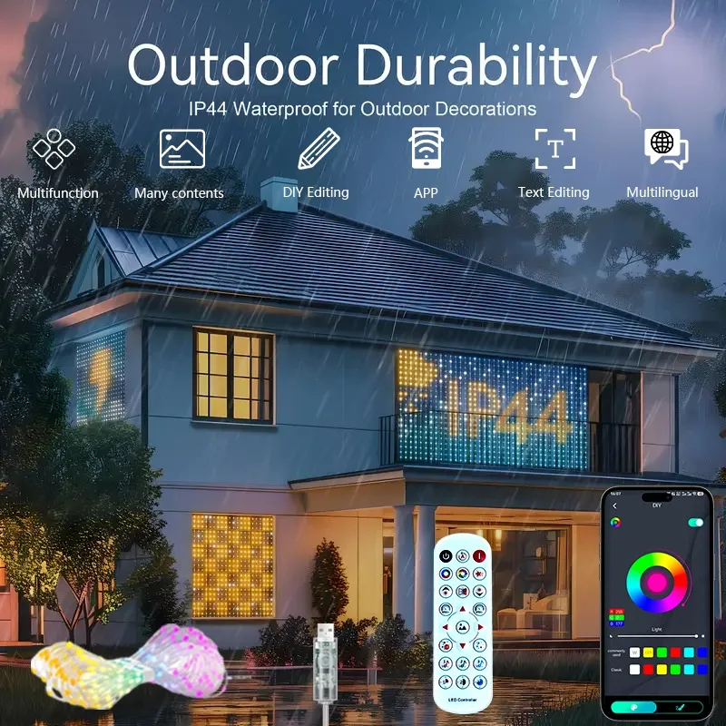 Умные светодиодные гирлянды-шторы MIMIRGB, 400 LED, меняющие цвет, 2х2 метра, с управлением через приложение и пультом ДУ, динамические, для самостоятельного оформления
Умные светодиодные гирлянды-шторы MIMIRGB, 400 LED, меняющие цвет, 2х2 метра, с управлением через приложение и пультом ДУ, динамические, для самостоятельного оформления