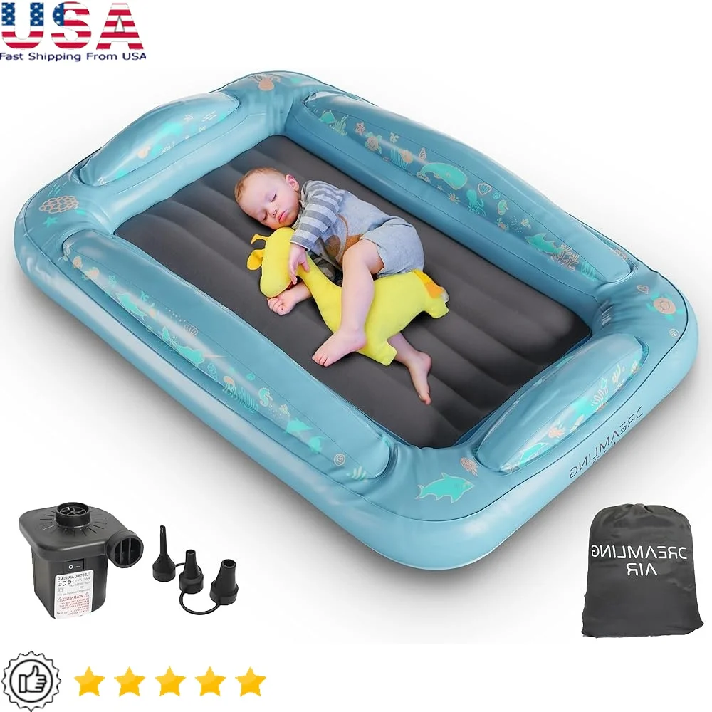 Kids Inflatable Toddler Travel Bed Portable Mattress Safety Bumpers Quiet Pump Carry Bag Ideal Camping Sleepovers and Vacations
Kids Inflatable Toddler Travel Bed Portable Mattress Safety Bumpers Quiet Pump Carry Bag Ideal Camping Sleepovers and Vacations