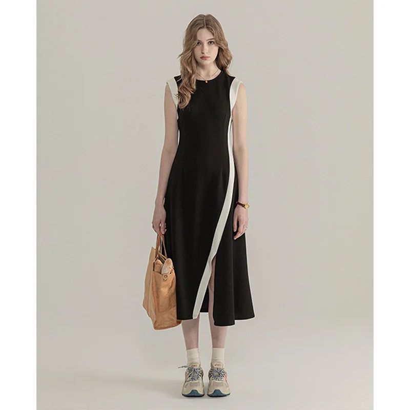 Office Lady Summer Chic Patchwork O-neck Dresses Women Slim Vintage High Quality Sleeveless Dress
Office Lady Summer Chic Patchwork O-neck Dresses Women Slim Vintage High Quality Sleeveless Dress