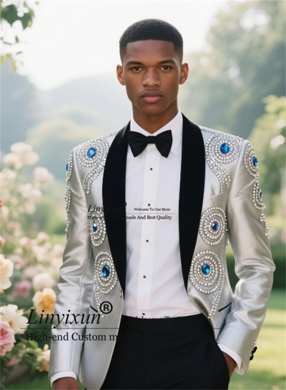 Stuning Jewelry Crystals Men Suit Shawl Lapel Groom Male Prom Blazers 2 Pieces Set High End Wedding Party ropa hombre Customized
Stuning Jewelry Crystals Men Suit Shawl Lapel Groom Male Prom Blazers 2 Pieces Set High End Wedding Party ropa hombre Customized