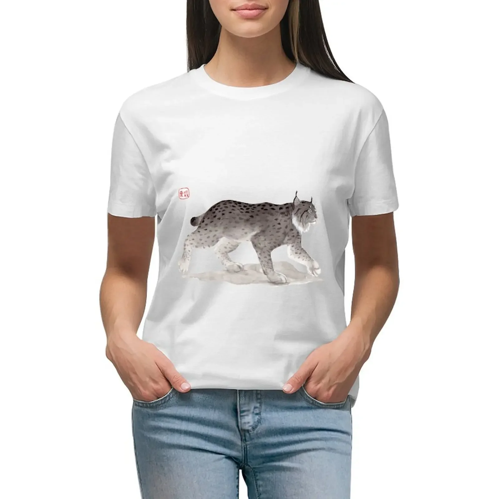 Sumi-e Lynx T-shirt plus size tops aesthetic clothes new edition t shirts for Women
Sumi-e Lynx T-shirt plus size tops aesthetic clothes new edition t shirts for Women