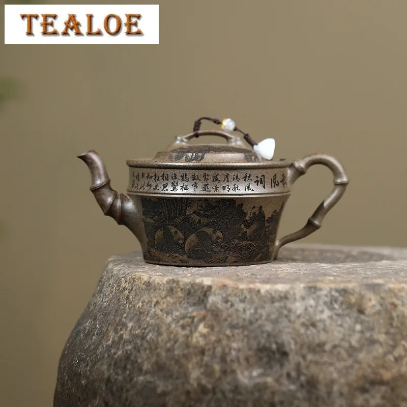 290ml High-end Yixing Purple Clay Teapots Handmade Panda Bamboo Pot Raw Ore Agilawood Mud Kettle With Infuser Zisha Tea Set Gift
290ml High-end Yixing Purple Clay Teapots Handmade Panda Bamboo Pot Raw Ore Agilawood Mud Kettle With Infuser Zisha Tea Set Gift