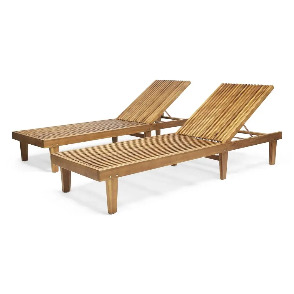 Nadine Set of 2 Outdoor Patio Wood Adjustable Chaise Lounges, Acacia Wood Poolside Sun Lounger Set, Wooden Lounge Chair Outdoor
Nadine Set of 2 Outdoor Patio Wood Adjustable Chaise Lounges, Acacia Wood Poolside Sun Lounger Set, Wooden Lounge Chair Outdoor