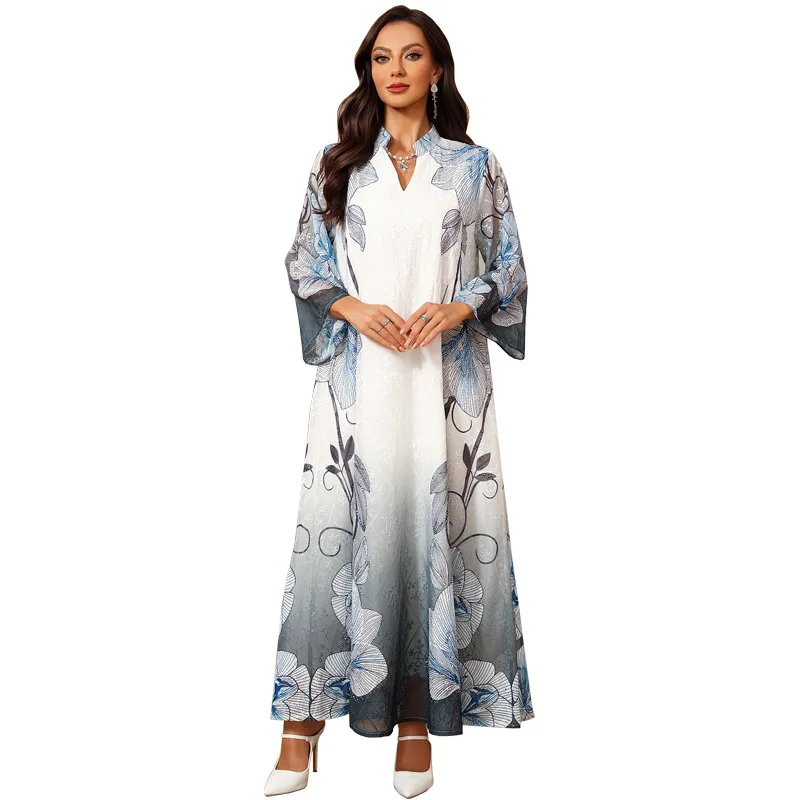 Muslim Islam Women's luxury fashion printed embroidery craft pullover dress, traditional ethnic clothing, casual long skirt
Muslim Islam Women's luxury fashion printed embroidery craft pullover dress, traditional ethnic clothing, casual long skirt