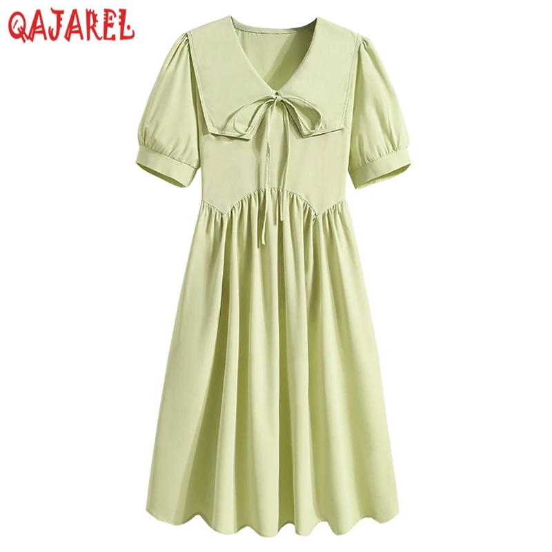 2024 Black Korean Vintage Hepburn Dress Summer Short Sleeve Bow Doll Collar Midi Dress Women Elegant Bodycon Casual Party Dress
2024 Black Korean Vintage Hepburn Dress Summer Short Sleeve Bow Doll Collar Midi Dress Women Elegant Bodycon Casual Party Dress