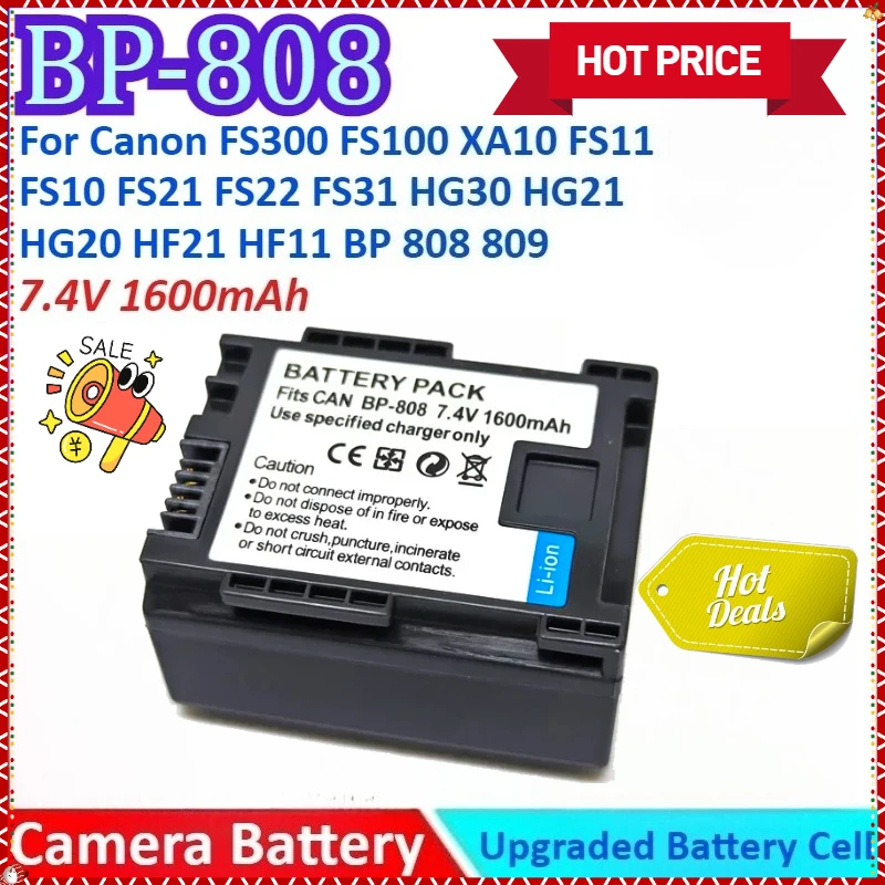 1600mAh 7.4V BP-808 Camera Battery+Charger for Canon FS300 FS100 XA10 FS11 FS10 FS21 FS22 FS31 HG30 HG21 HG20 HF21 HF11 BP 808
1600mAh 7.4V BP-808 Camera Battery+Charger for Canon FS300 FS100 XA10 FS11 FS10 FS21 FS22 FS31 HG30 HG21 HG20 HF21 HF11 BP 808