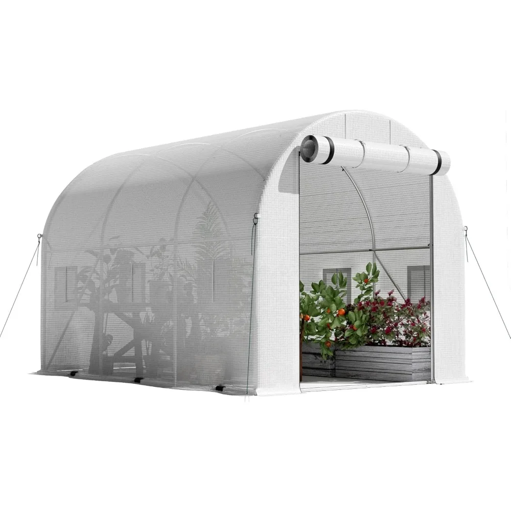 10×6.6×6.4 FT Walk-in Greenhouse, Portable Heavy Duty Green House for Outdoors, Winter Hot House with PE Cover & Roll-up Zipper
10×6.6×6.4 FT Walk-in Greenhouse, Portable Heavy Duty Green House for Outdoors, Winter Hot House with PE Cover & Roll-up Zipper