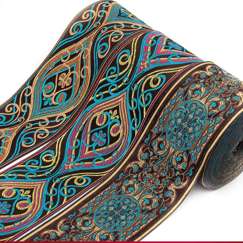 25 Meters Roll Floral Ribbon Gold Embroidery Woven Jacquard Trim for Sewing Clothes Furniture Decoration Jacquard Ribbon
25 Meters Roll Floral Ribbon Gold Embroidery Woven Jacquard Trim for Sewing Clothes Furniture Decoration Jacquard Ribbon