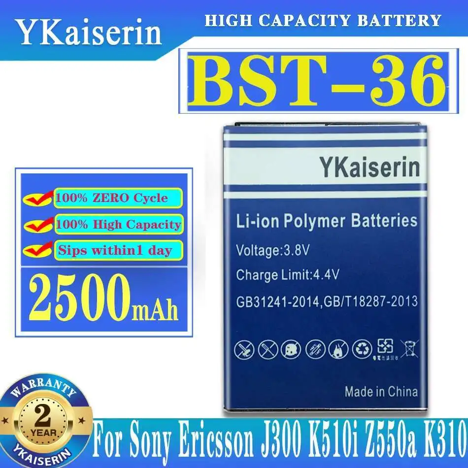 Battery Bst-36 2500mAh For Sony Ericsson J300 K510i Z550a K310 J300C X0001 Z550C K320 K310i W200 Z550i Z558 k310c k510c Bst 36
Battery Bst-36 2500mAh For Sony Ericsson J300 K510i Z550a K310 J300C X0001 Z550C K320 K310i W200 Z550i Z558 k310c k510c Bst 36
