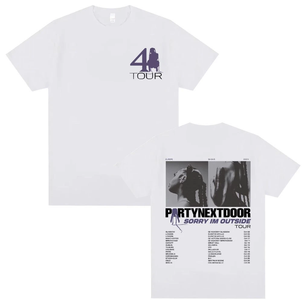 Rapper Partynextdoor's Genuine Women's Tour Merchandise - Printed Round-neck Short-sleeved T-shirt for Both Men and Women
Rapper Partynextdoor's Genuine Women's Tour Merchandise - Printed Round-neck Short-sleeved T-shirt for Both Men and Women