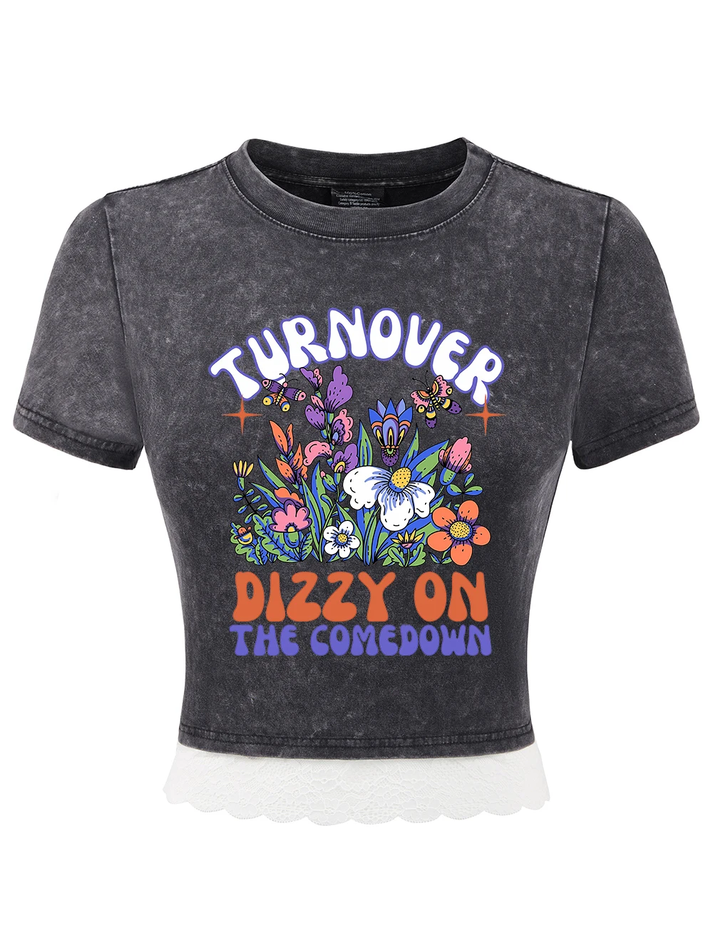 Turn Over Dizzy On The Comedown Print Cotton Washed T-Shirt Women Summer Lace Hem Crop Tees O-Neck Regular Fit Tops Sexy Clothes
Turn Over Dizzy On The Comedown Print Cotton Washed T-Shirt Women Summer Lace Hem Crop Tees O-Neck Regular Fit Tops Sexy Clothes