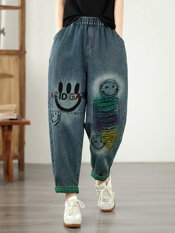 Loose Casual Fashionable Embroidered Dad Jeans High Waist Thin Denim Cotton 90% Polyester 10% Artistic Style Ladies Jeans
Loose Casual Fashionable Embroidered Dad Jeans High Waist Thin Denim Cotton 90% Polyester 10% Artistic Style Ladies Jeans