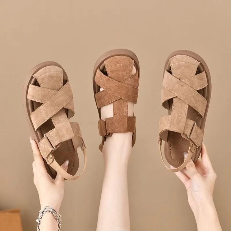 Women Sandals Summer Baotou Hollow-out Sandals High Quality Cow Leather Casual Sandal Summer Women Roman Sandals Sandalias Mujer
Women Sandals Summer Baotou Hollow-out Sandals High Quality Cow Leather Casual Sandal Summer Women Roman Sandals Sandalias Mujer
