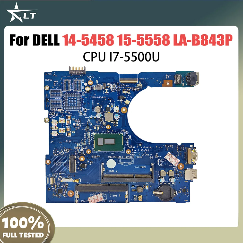 For Dell Inspiron 5458 5558 5758 Laptop Motherboard LA-B843P i3 i5 4/5th 04RYMR 0PPD60 GPU VGA OR HDMI Mainboard Latitude 3420
For Dell Inspiron 5458 5558 5758 Laptop Motherboard LA-B843P i3 i5 4/5th 04RYMR 0PPD60 GPU VGA OR HDMI Mainboard Latitude 3420