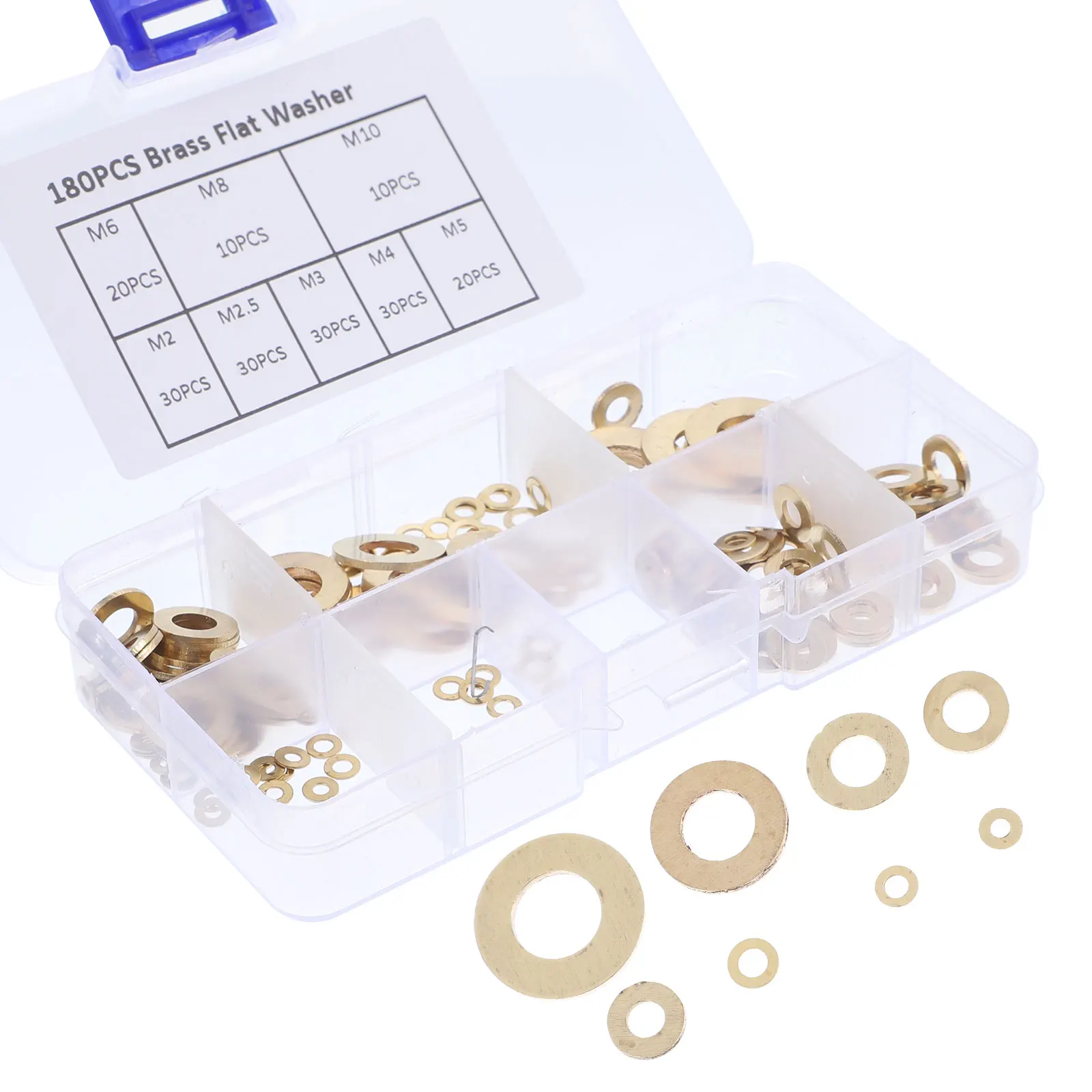 180pcs Copper Flat Washers Assortment M2 M2.5 M5 M6 M8 M10 Metal Gaskets For Fasteners Anti-Loosening Repair Flatkit
180pcs Copper Flat Washers Assortment M2 M2.5 M5 M6 M8 M10 Metal Gaskets For Fasteners Anti-Loosening Repair Flatkit
