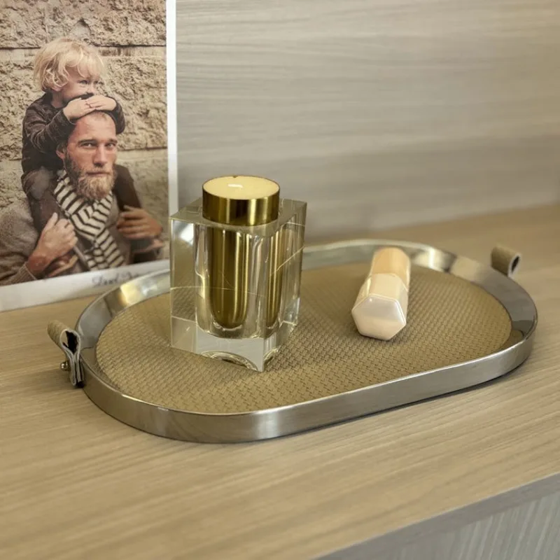 Modern Art Metal Leather Oval Pallet Home Jewelry Decorative Storage Ornament
Modern Art Metal Leather Oval Pallet Home Jewelry Decorative Storage Ornament