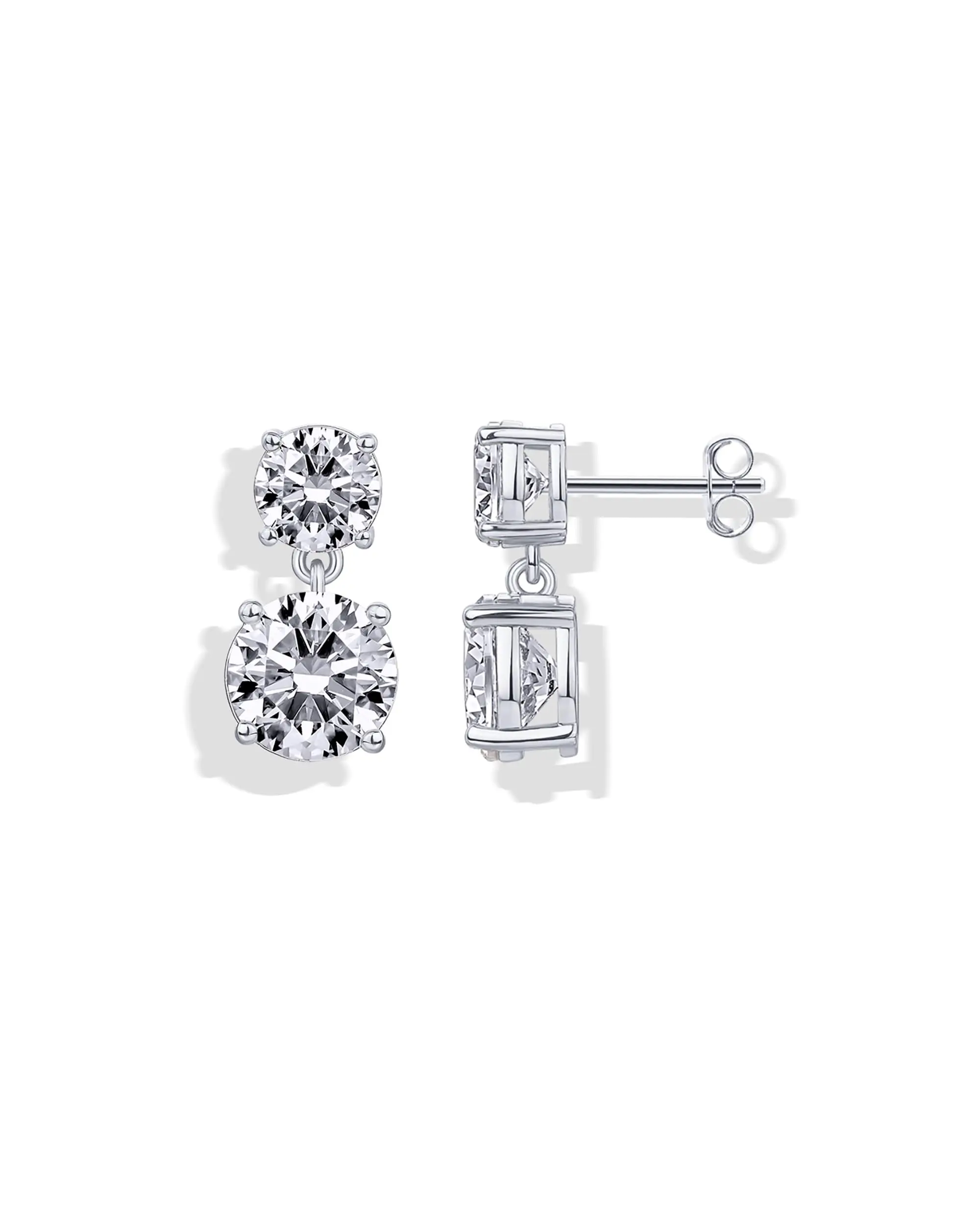 Cubic Zirconia Double Round Drop Earrings For Women Bridal Wedding Jewelry
Cubic Zirconia Double Round Drop Earrings For Women Bridal Wedding Jewelry