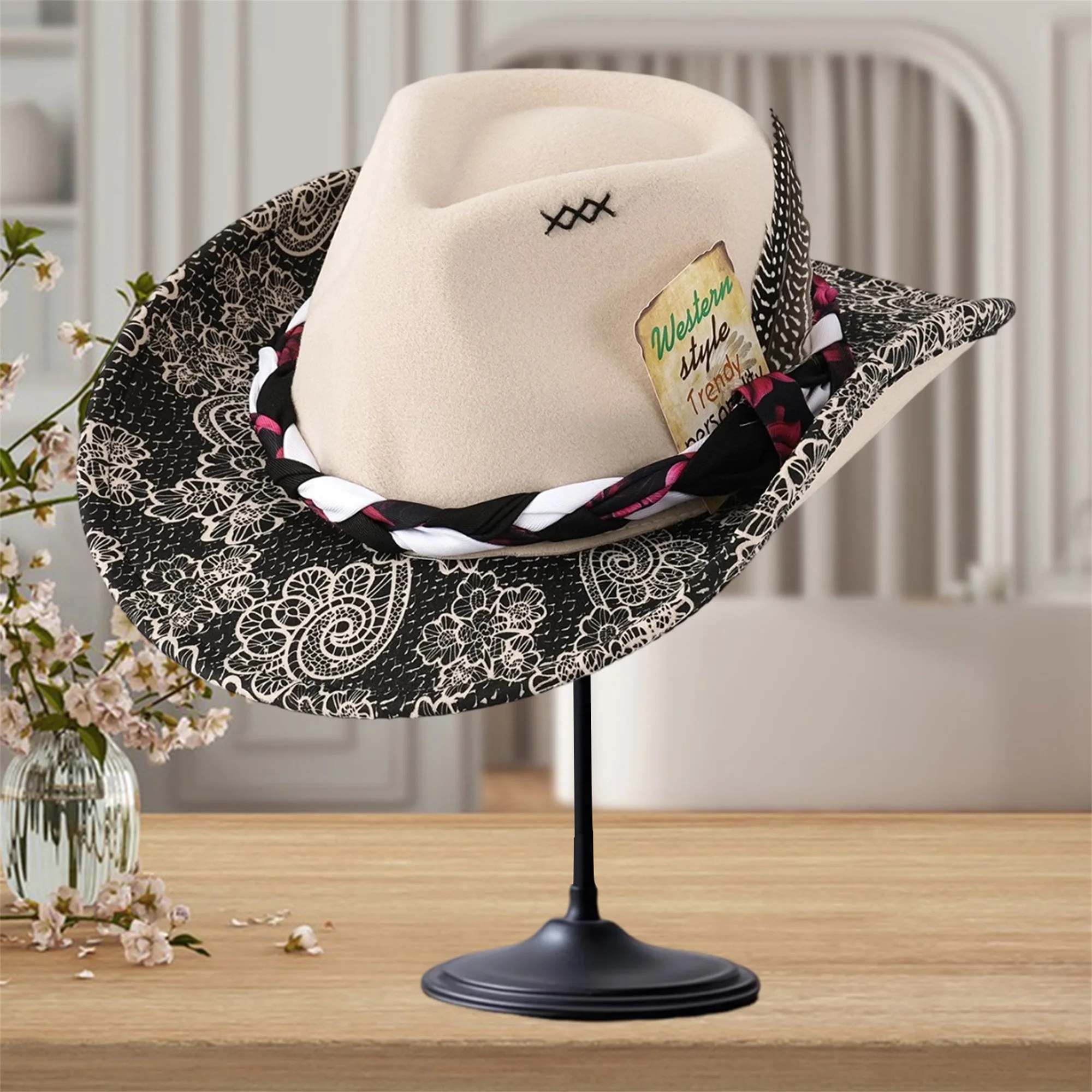 Vintage Style Wide Brim Panama Hat with Leather Band and Feather Detail for Women and Men Retro Western Fedora Hat
Vintage Style Wide Brim Panama Hat with Leather Band and Feather Detail for Women and Men Retro Western Fedora Hat