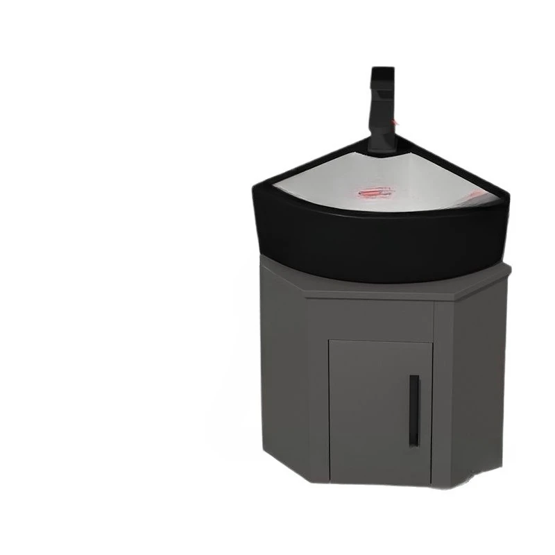 Small apartment corner hand wash face basin cabinet combination space aluminum triangle 
Small apartment corner hand wash face basin cabinet combination space aluminum triangle