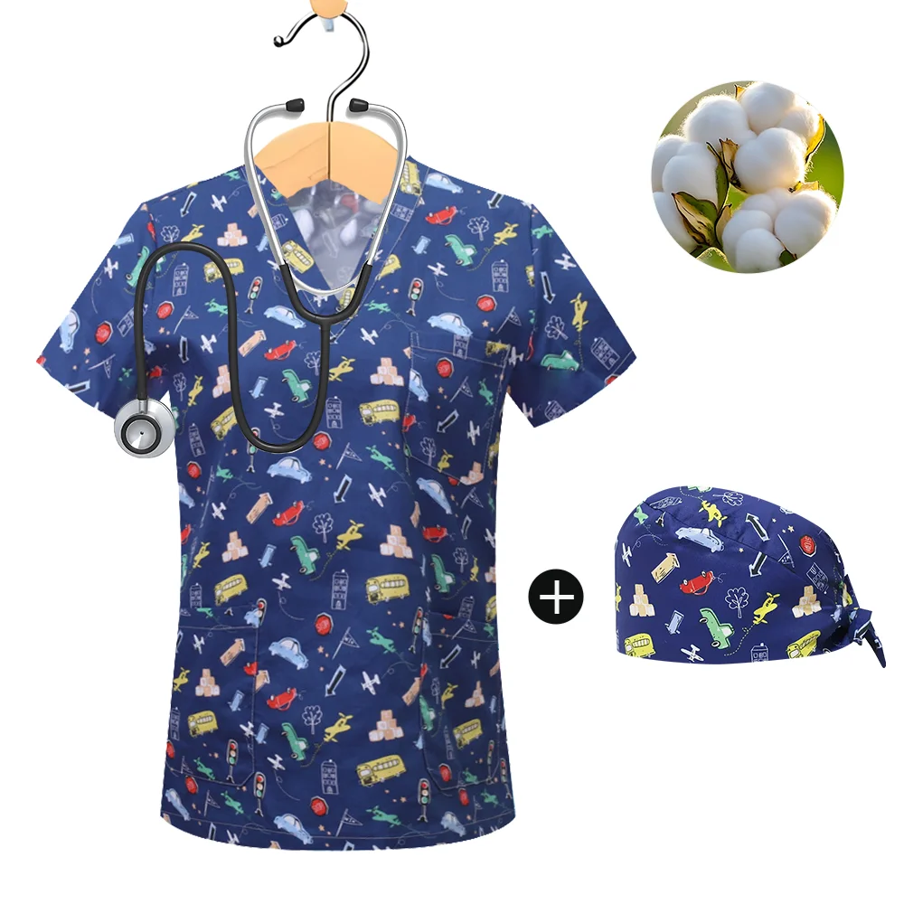 Cartoon Animal Blue V-Neck Print Scrub Top Women's Work Uniform Pet Grooming Shop Dental Nurse Caregiver Nurse Uniform Shirt
Cartoon Animal Blue V-Neck Print Scrub Top Women's Work Uniform Pet Grooming Shop Dental Nurse Caregiver Nurse Uniform Shirt