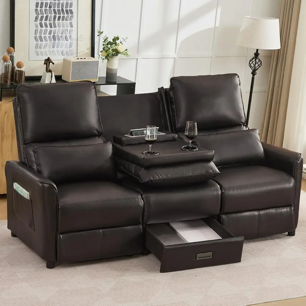 74 RV 3-Seat Recliner Sofa, Leatherette Camper Couch, Home Theater Seating, 3 Person Push Back Recliners, Light Brown
74 RV 3-Seat Recliner Sofa, Leatherette Camper Couch, Home Theater Seating, 3 Person Push Back Recliners, Light Brown