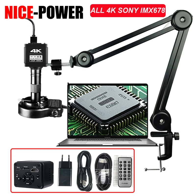 Обновление полных цифровых микроскопов 4K, объектив с креплением 150X C TYPE-C, HDMI, USB, VGA, промышленная видеокамера для пайки, увеличение
Обновление полных цифровых микроскопов 4K, объектив с креплением 150X C TYPE-C, HDMI, USB, VGA, промышленная видеокамера для пайки, увеличение