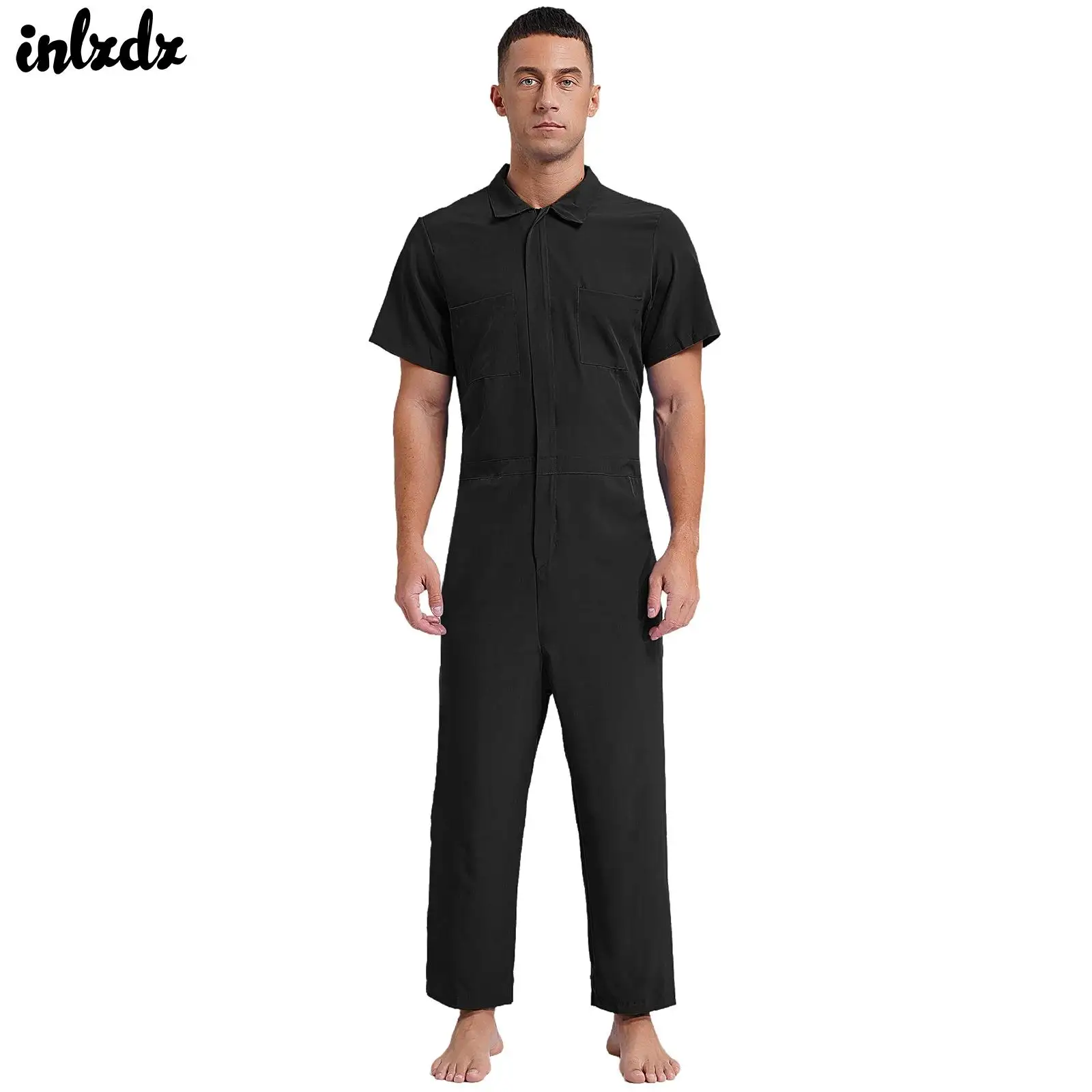 Mens Dungarees Coveralls Workshop Uniform Work Wear Resistant Overalls Jumpsuit Shorts Sleeve Zipper Multiple Pockets Rompers
Mens Dungarees Coveralls Workshop Uniform Work Wear Resistant Overalls Jumpsuit Shorts Sleeve Zipper Multiple Pockets Rompers